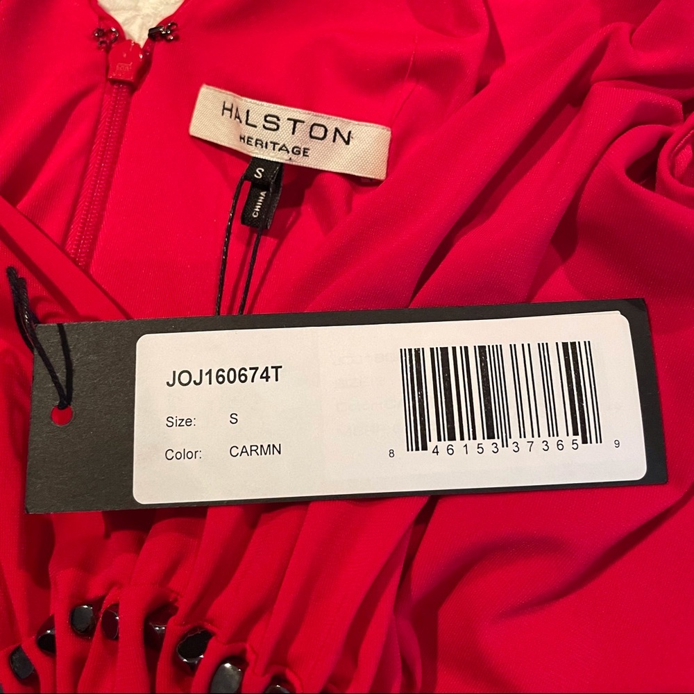 NWT Red Halston Heritage A-line gown, small - Picture 4 of 8